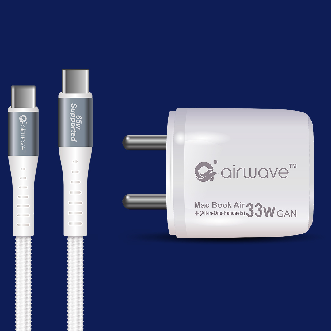 Airwave 33W PD GaN Super Fast Charger + 65W PD Charging Cable